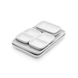 Starfrit Oven & Dishwasher Safe Ceramic Fondue Plate, Serves 2, 6-pc Overhead_Plunge