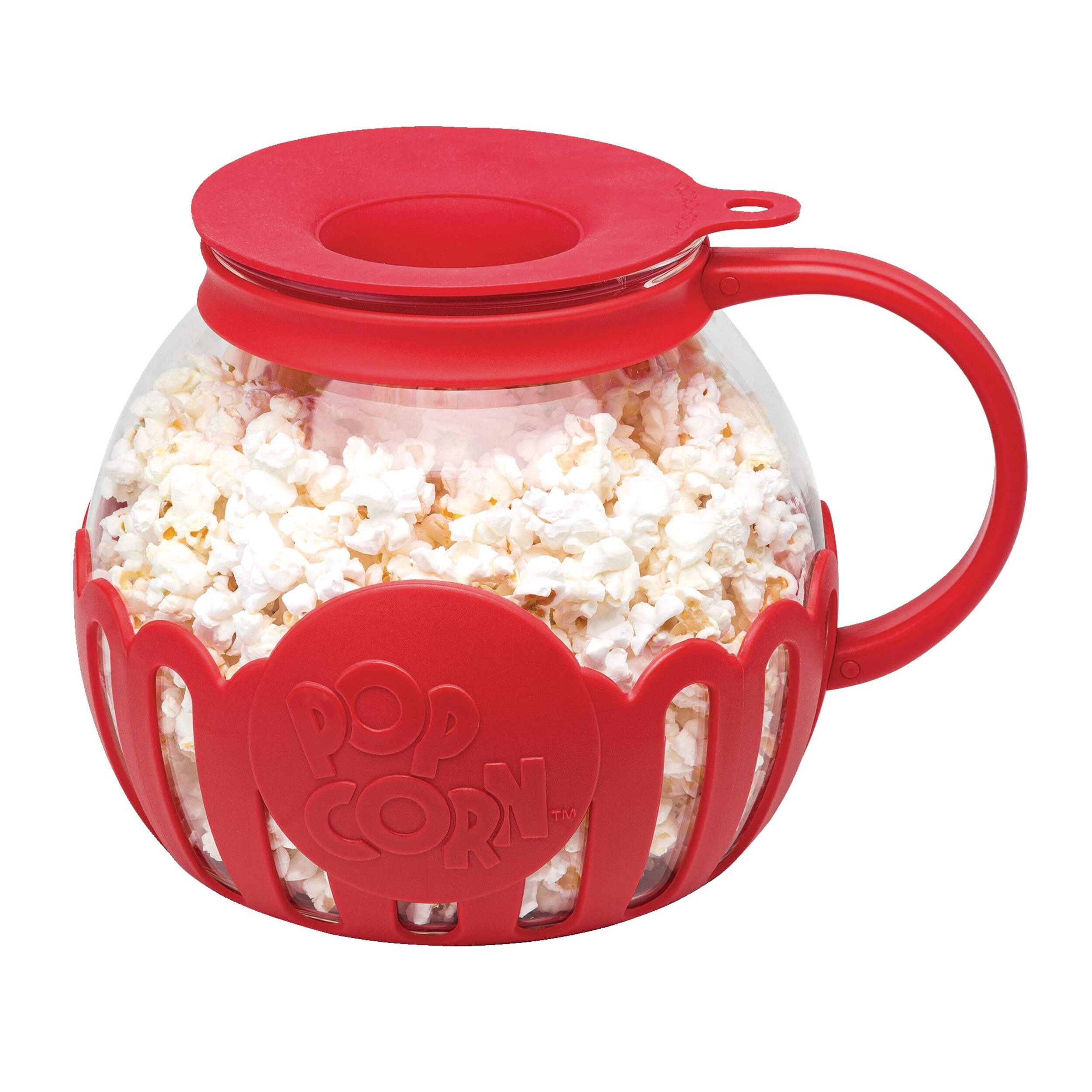 Microwave Popcorn Maker, BPA Free, Red, 3-qt Front_Elevated