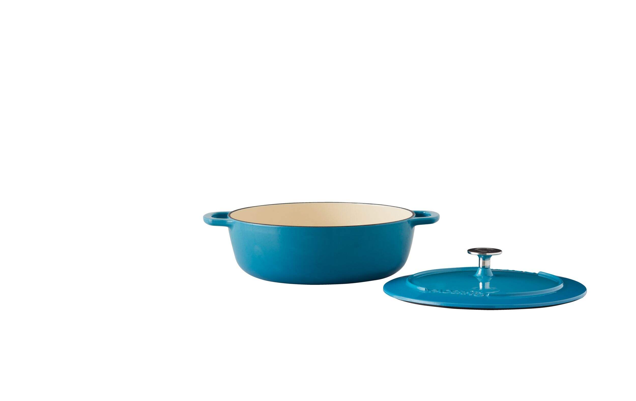 PADERNO Braiser, Durable Cast Iron, Oven Safe, Atlantic Blue, 5qt