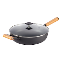 PADERNO Classic Cast Iron Jumbo Cooker, Non-Stick, Black, 4.8-qt Front_Three_Fourths_Angled_Left