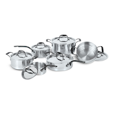 Batterie de cuisine Lagostina Elite Clad en acier inoxydable, 7 épaisseurs, pouvant aller au four, 12 pièces Composite_or_Mixed