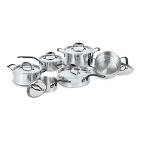 Lagostina Elite Clad Stainless Steel Cookware Set, 7-Ply, Oven Safe, 12-pc Composite_or_Mixed