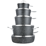 Heritage The Rock Forged Non-Stick Cookware Set, Dishwasher & Oven Safe, Black, 10-pc Composite_or_Mixed