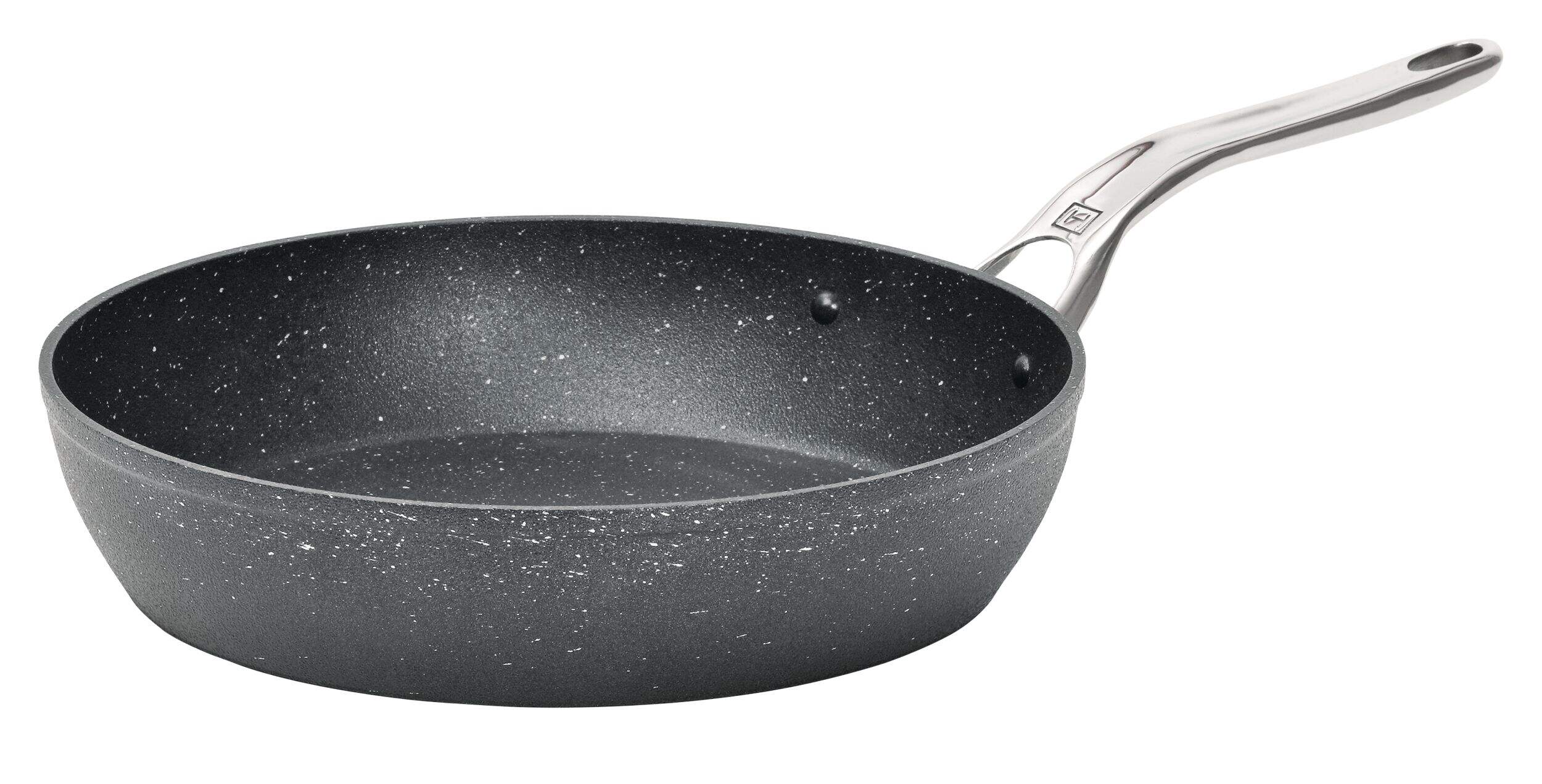 Heritage The Rock Non-Stick Frying Pan, Dishwasher & Oven Safe, Black, 12-in Front_Three_Fourths_Angled_Left