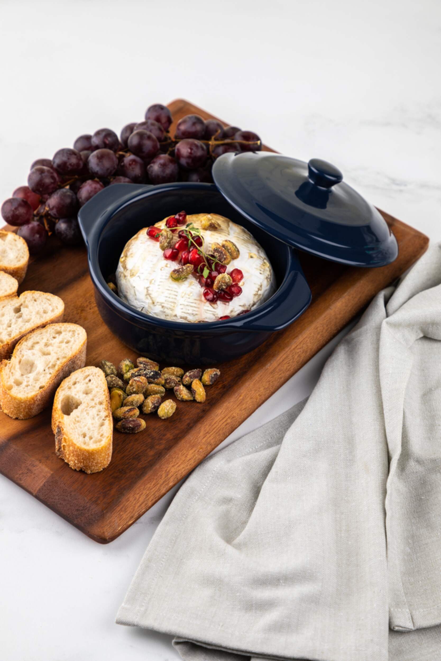 MASTER Chef Stoneware Brie Baker, Navy Blue Canadian Tire