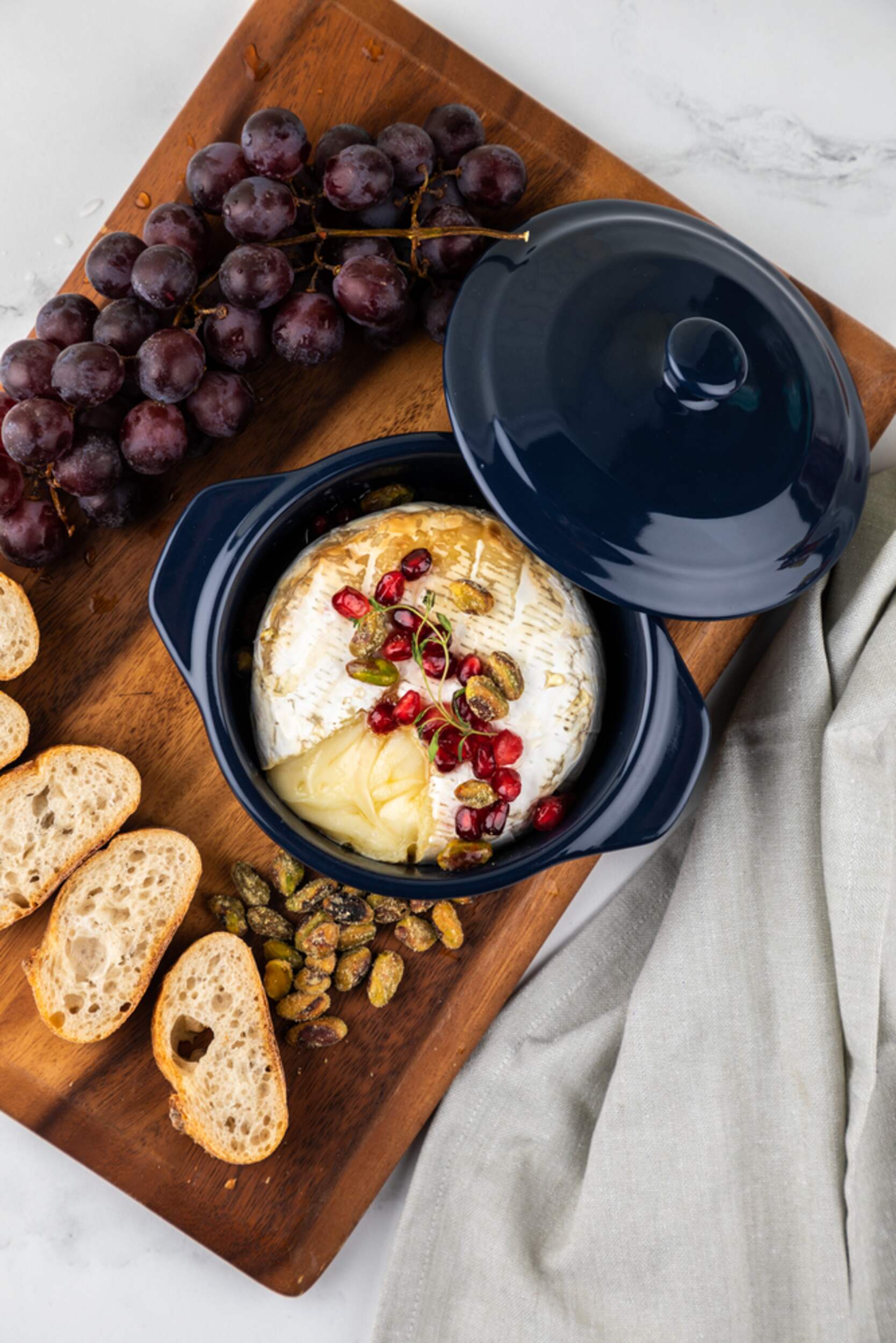 MASTER Chef Stoneware Brie Baker, Navy Blue Canadian Tire
