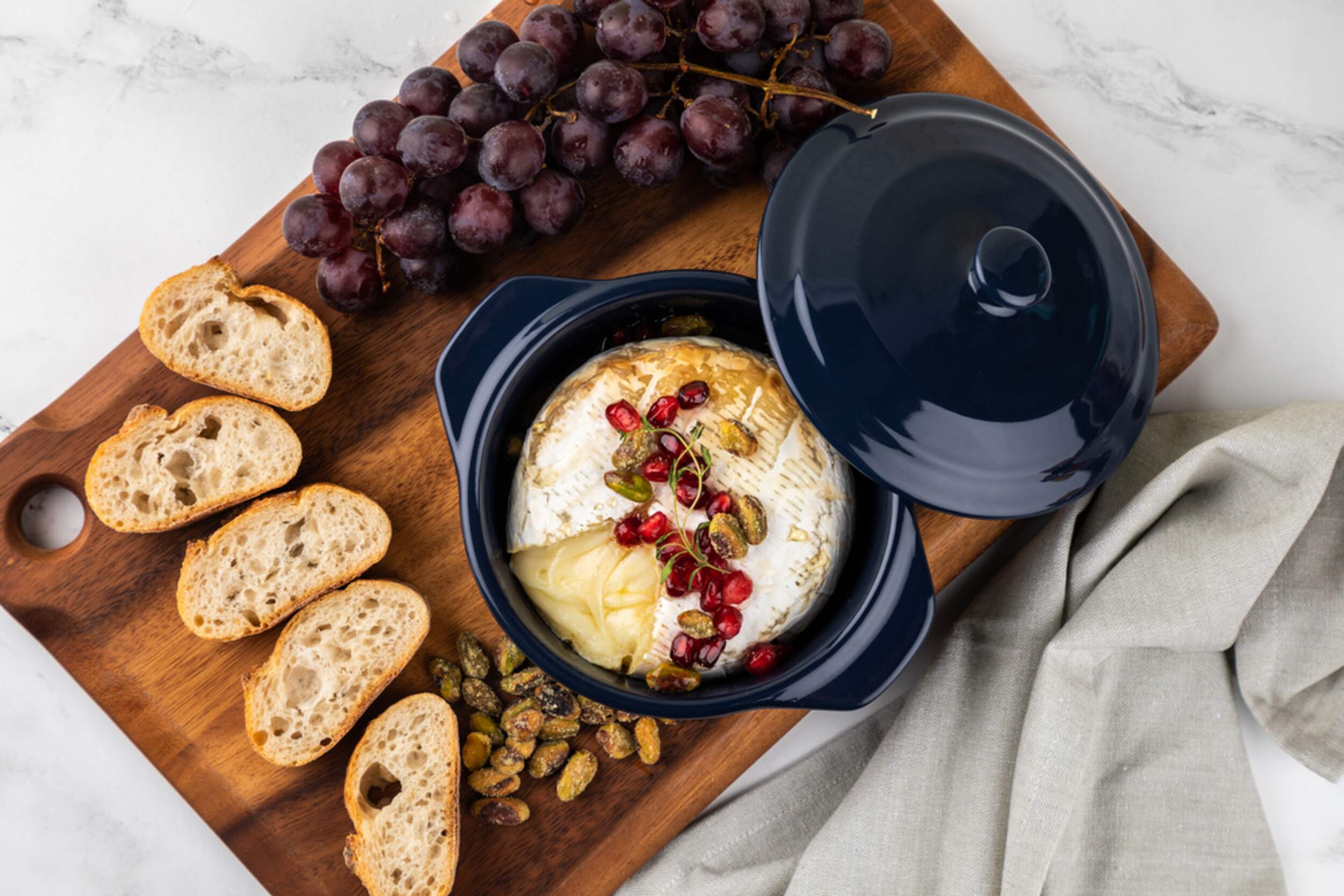 MASTER Chef Stoneware Brie Baker, Navy Blue Canadian Tire