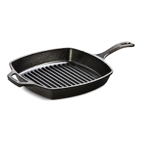 Poêle à griller en fonte culottée Lodge, 10,5 po Front_Three_Fourths_Angled_Left