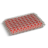 Tampon à récurer lavable au lave-vaisselle Lodge, rouge Front_Three_Fourths_Angled_Left