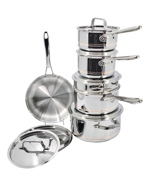 PADERNO 5Ply Copper Core Stainless Steel Cookware Set, Oven Safe, 12
