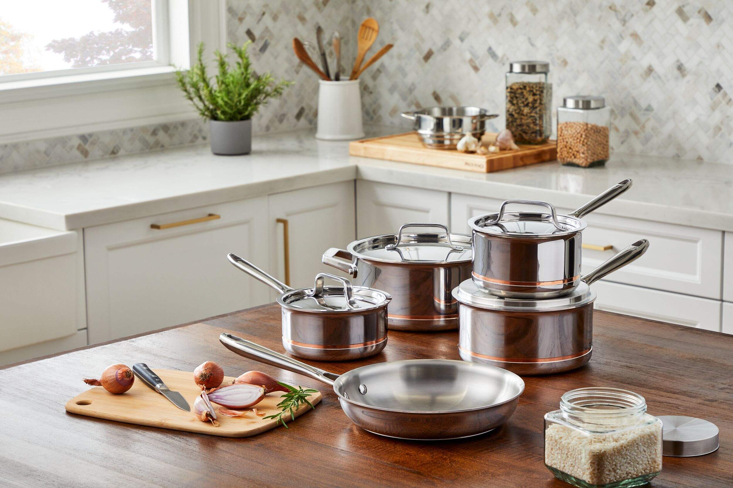 PADERNO 5Ply Copper Core Stainless Steel Cookware Set, Oven Safe, 12