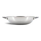 PADERNO 3-Ply Clad Stainless Steel Wok, 32-cm Front_Flat