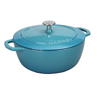PADERNO Cast Iron Dutch Oven, Atlantic Blue, 4.7-L Front_Three_Fourths_Angled_Right