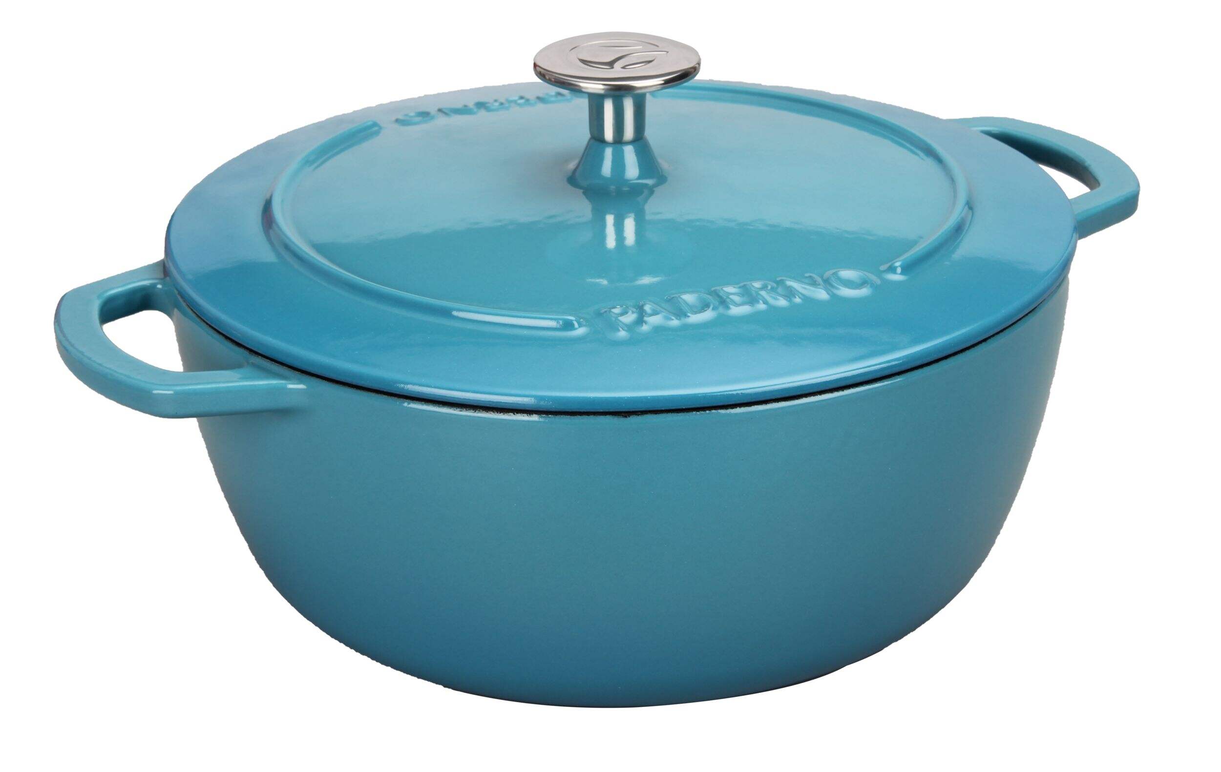 PADERNO Cast Iron Dutch Oven, Atlantic Blue, 4.7-L Front_Three_Fourths_Angled_Right