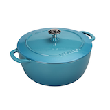 PADERNO Cast Iron Dutch Oven, Atlantic Blue, 6.6-L Front_Three_Fourths_Angled_Right