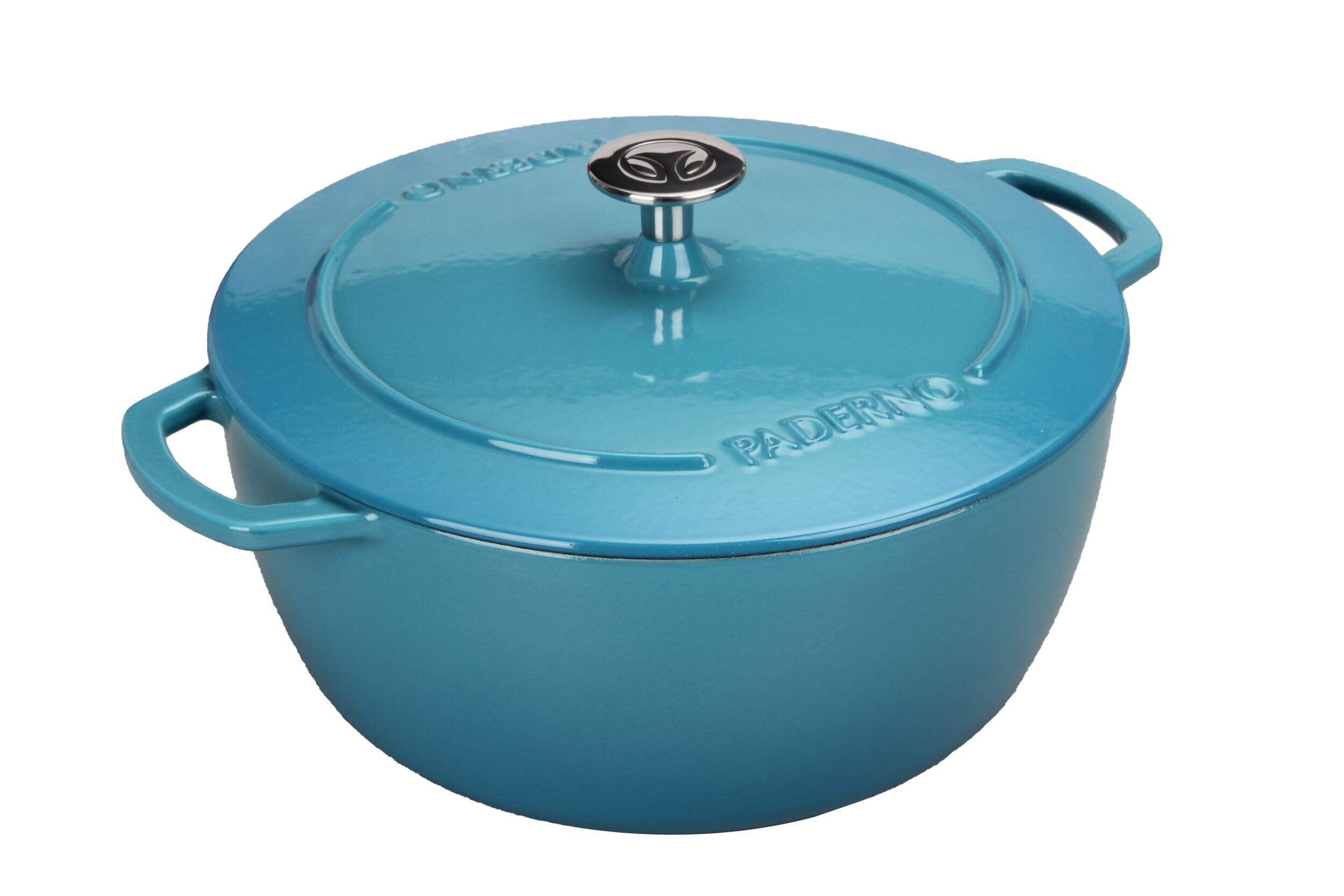 PADERNO Cast Iron Dutch Oven, Atlantic Blue, 6.6-L Front_Three_Fourths_Angled_Right