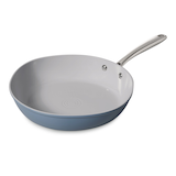 Heritage The Rock O Naturel Ceramic Frypan, Dishwasher & Oven Safe, Blue, 10-in Front_Three_Fourths_Angled_Left