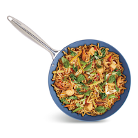 Vida by PADERNO Aluminum Non-Stick Frypan, Blue, 10 1/4-in Overhead_Flat