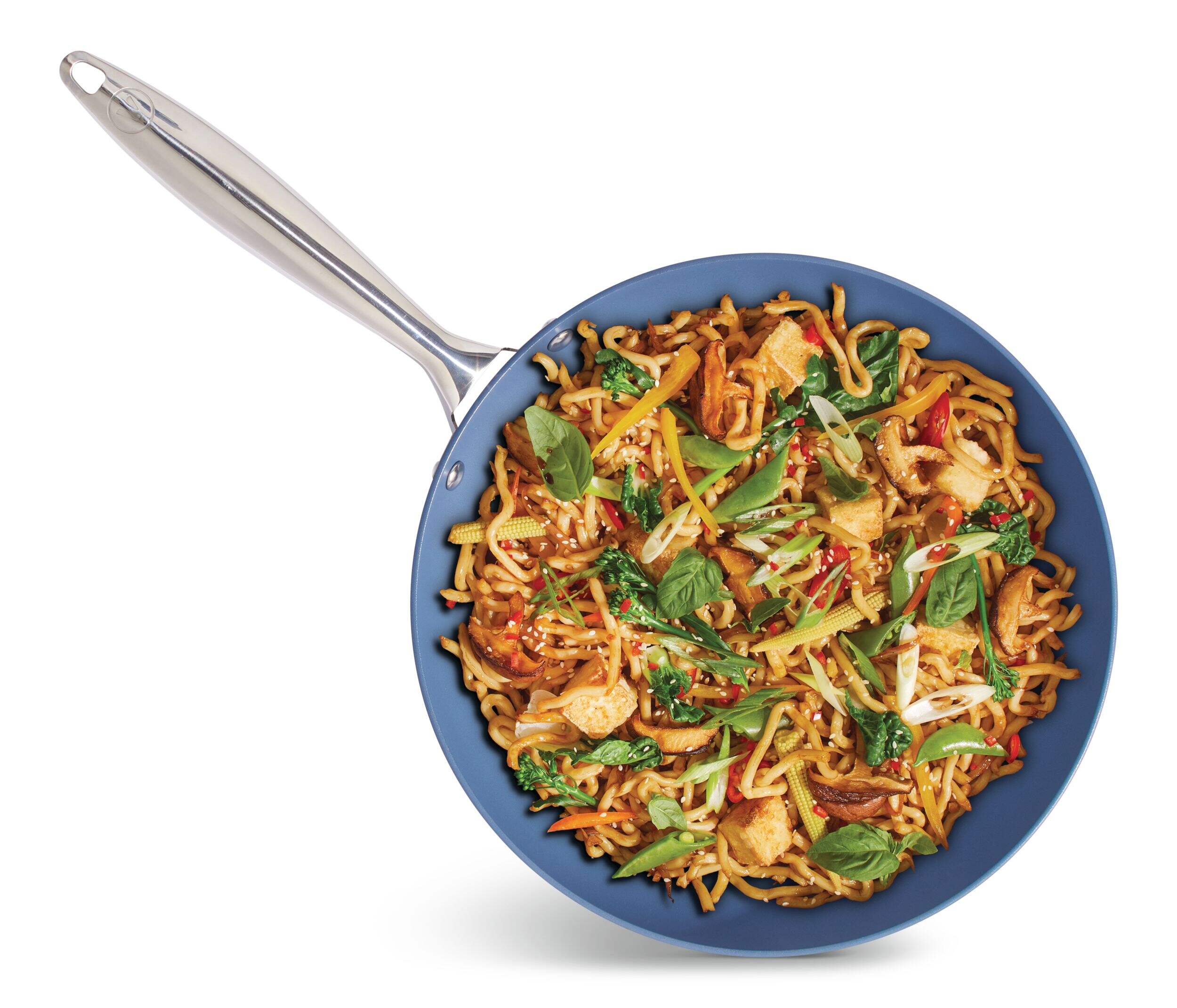 Vida by PADERNO Aluminum Non-Stick Frypan, Blue, 10 1/4-in Overhead_Flat