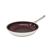 PADERNO Clad Non-Stick Frying Pan, Burgundy, Assorted Sizes Front_Three_Fourths_Angled_Left