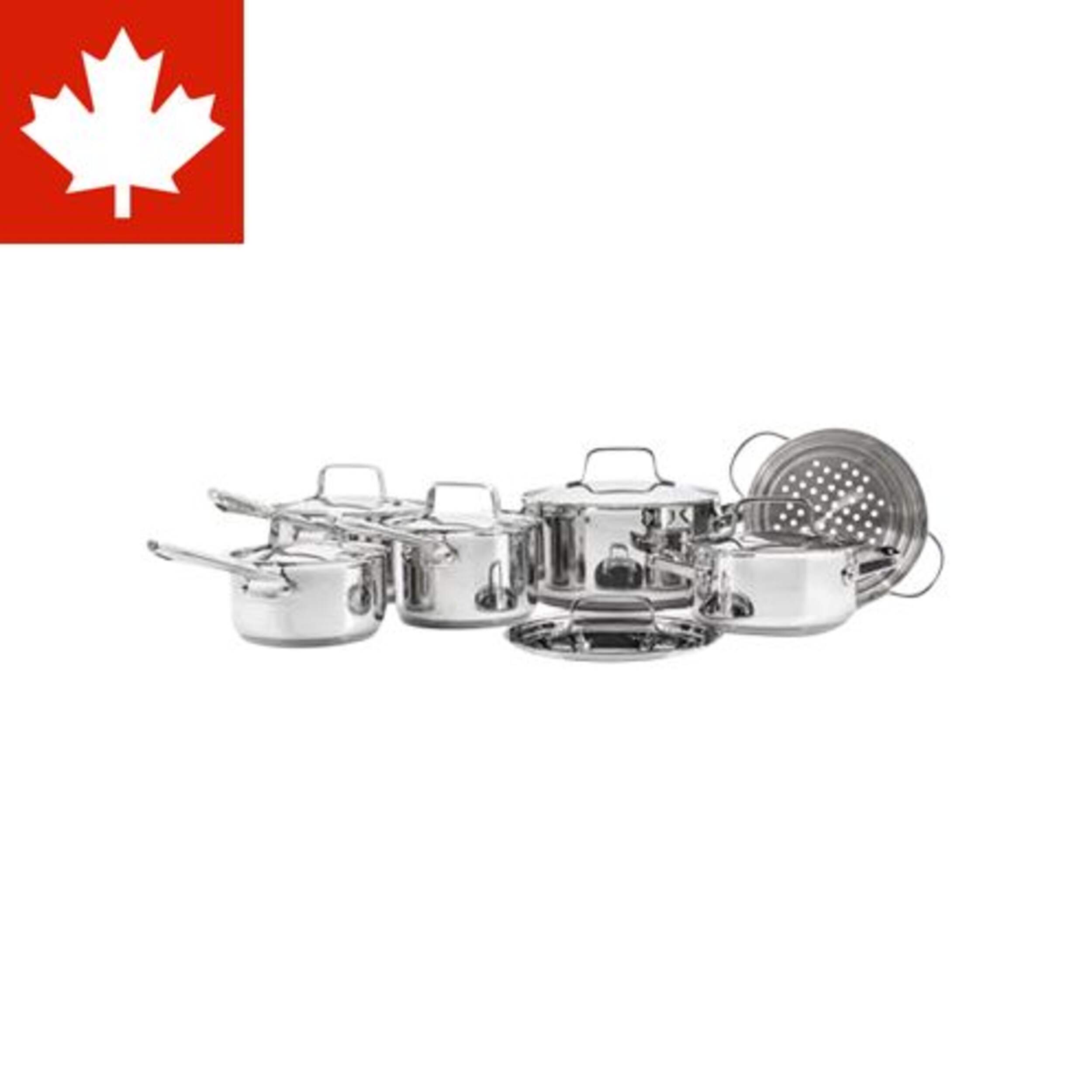 PADERNO Canadian Signature Stainless Steel Cookware Set, 12-pc Front_Elevated