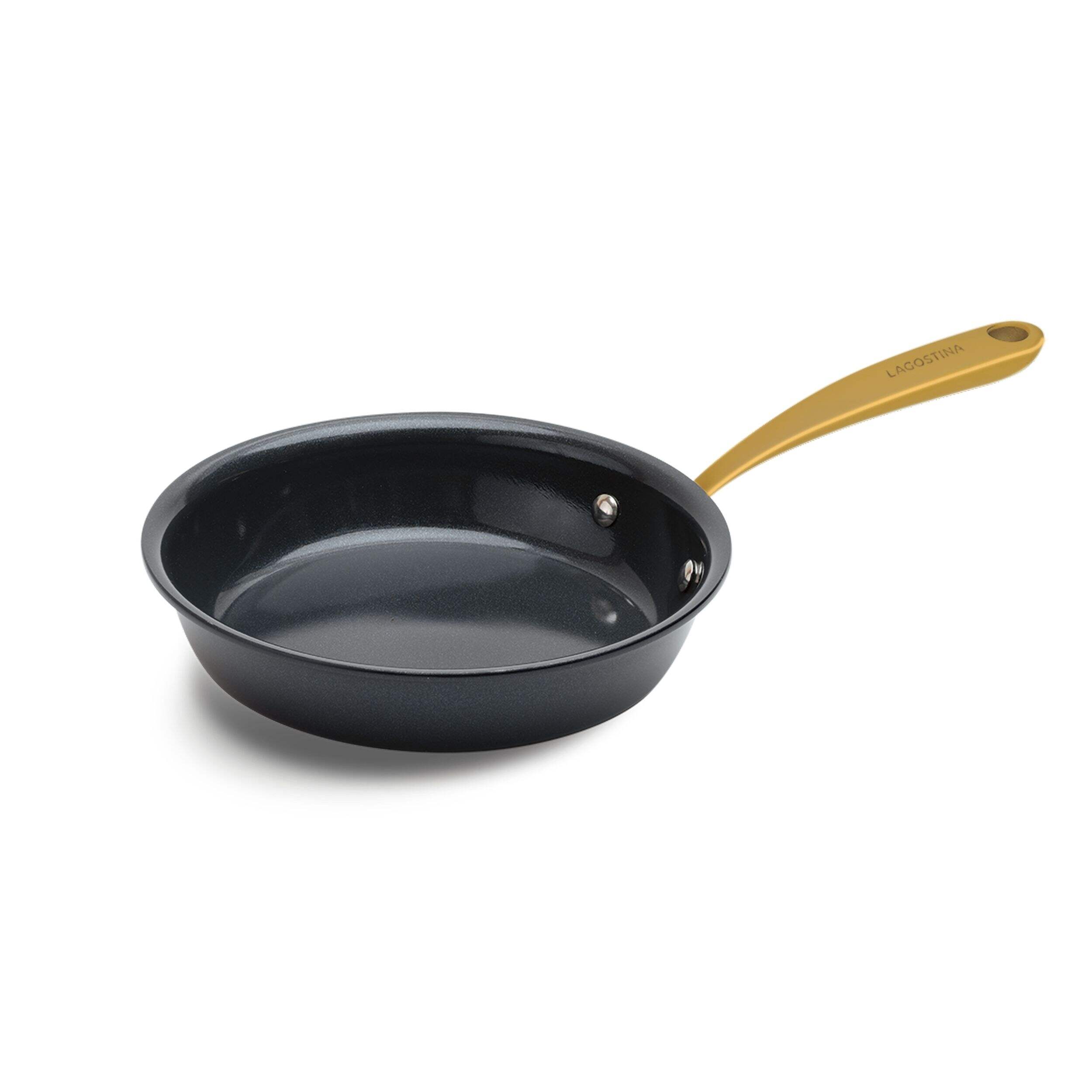 Lagostina EcoCeramic Full Induction, PVD Gold Frying Pan, 30-cm Front_Angled_Left