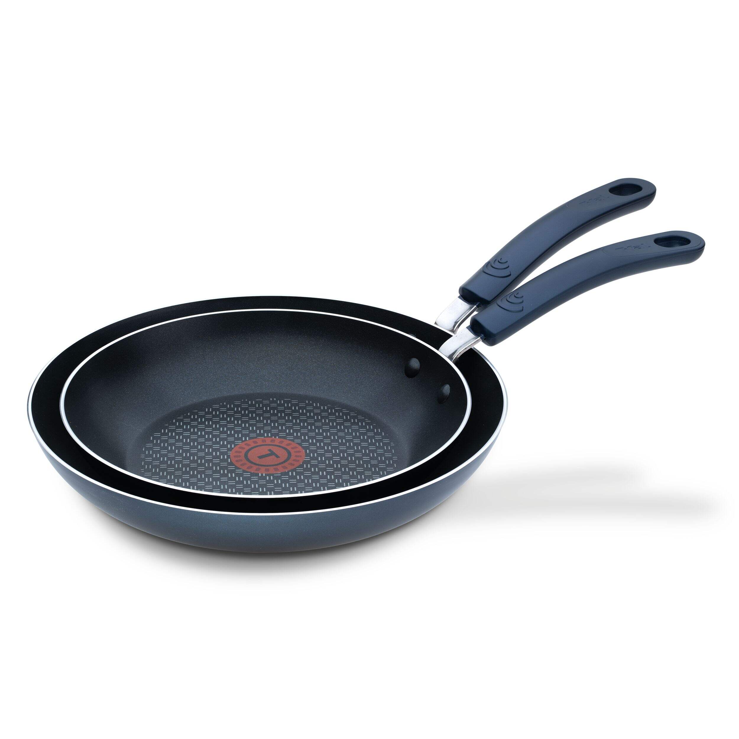 T-fal Air Grip Non-Stick Frying Pans, 24cm & 28cm, 2-pk Front_Angled_Left