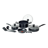 T-fal Viva Non-Stick Cookware Set, Black, 9-pc Front_Elevated
