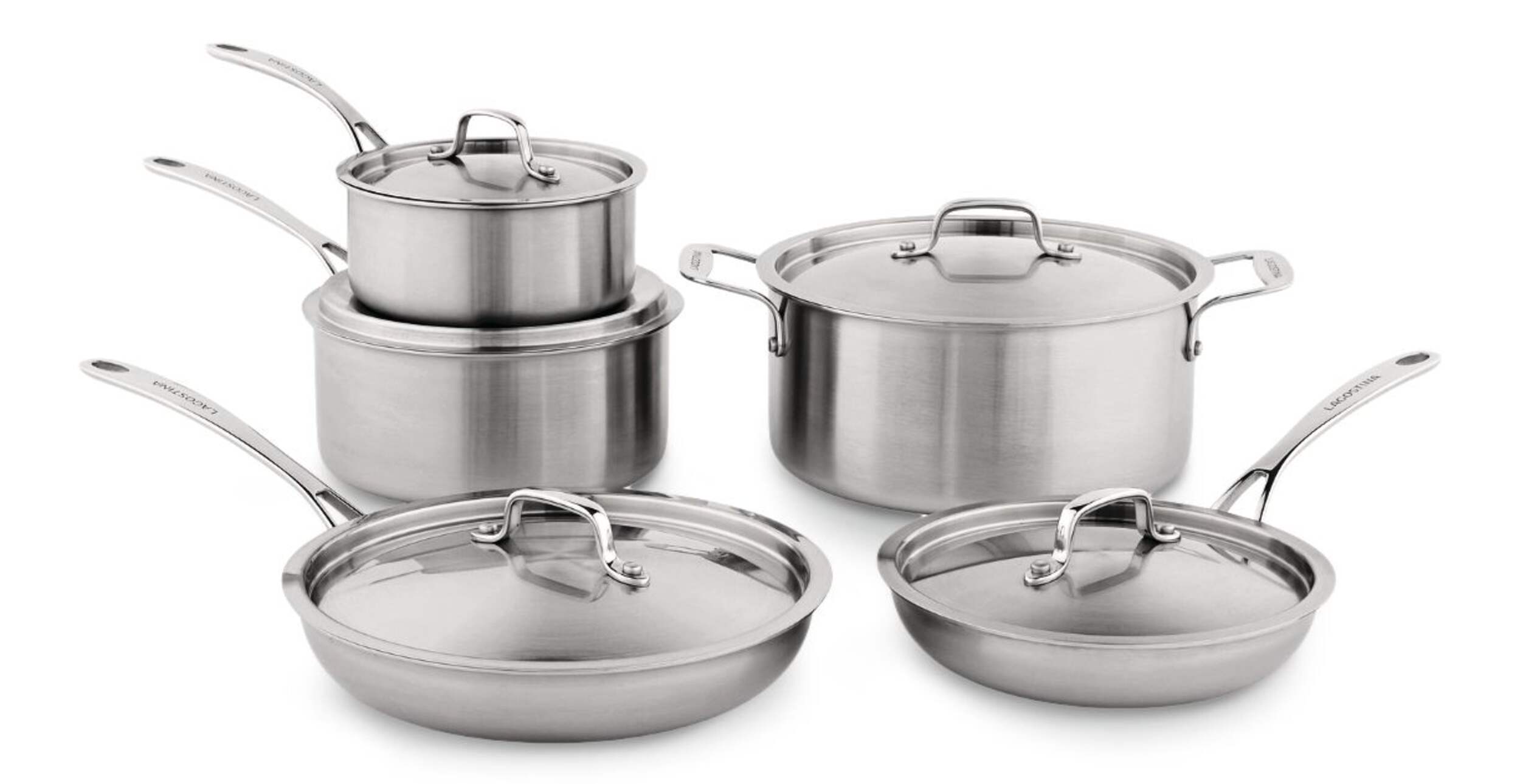Lagostina 3-Ply Commercial Clad Cookware Set, 10-pc Composite_or_Mixed