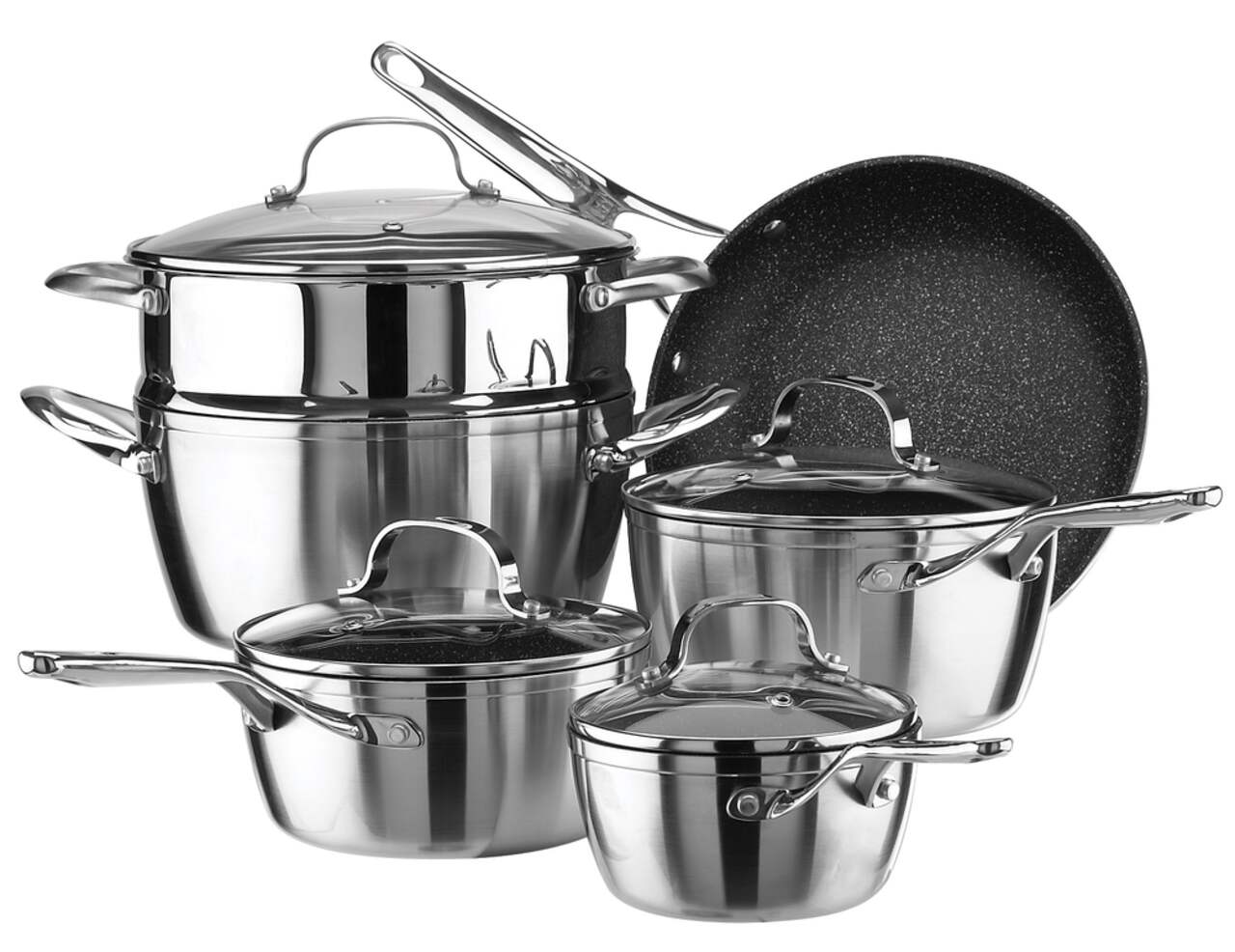 Heritage The Rock Non-Stick Cookware Set, Dishwasher & Oven Safe, Aluminum,  10-pc, Canadian Tire