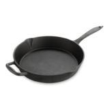 Lagostina Pre-Seasoned Cast Iron Skillet, Oven & Broiler Safe, Black, 10-in Front_Angled_Left