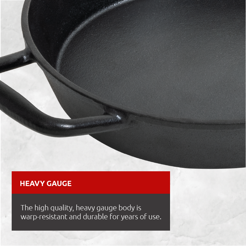 Lagostina Cast Iron Preseasoned Frying Pan, Oven & Broiler Safe, Black