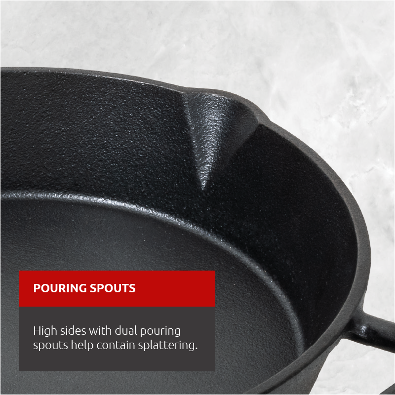 Lagostina Cast Iron Preseasoned Frying Pan, Oven & Broiler Safe, Black