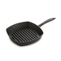 Lagostina Cast Iron Grill, Oven & BBQ Safe, Black, 25.4-cm Front_Three_Fourths_Angled_Left