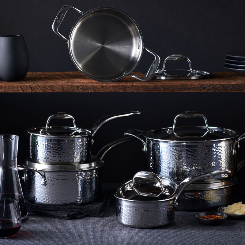 Lagostina ArtisteClad Hand Hammered Stainless Steel Cookware Set, Oven