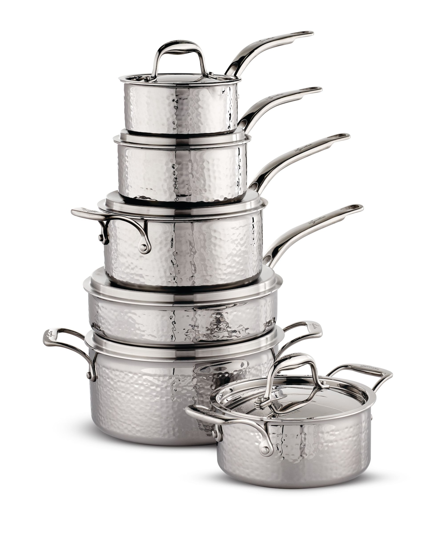 Lagostina ArtisteClad Hammered Stainless Steel Cookware Set, Oven Safe