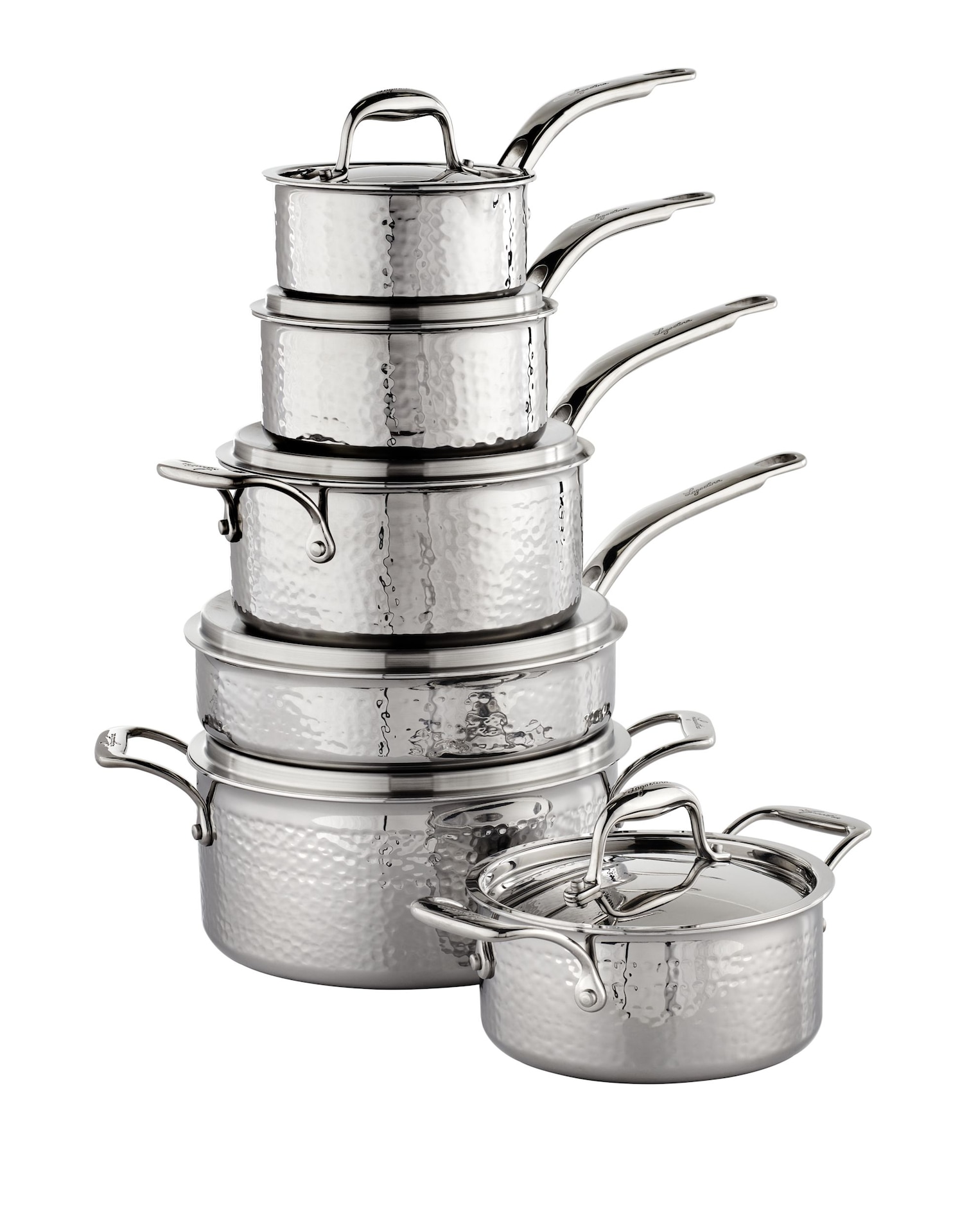 Lagostina Artiste-Clad Hammered Stainless Steel Cookware Set, Oven
