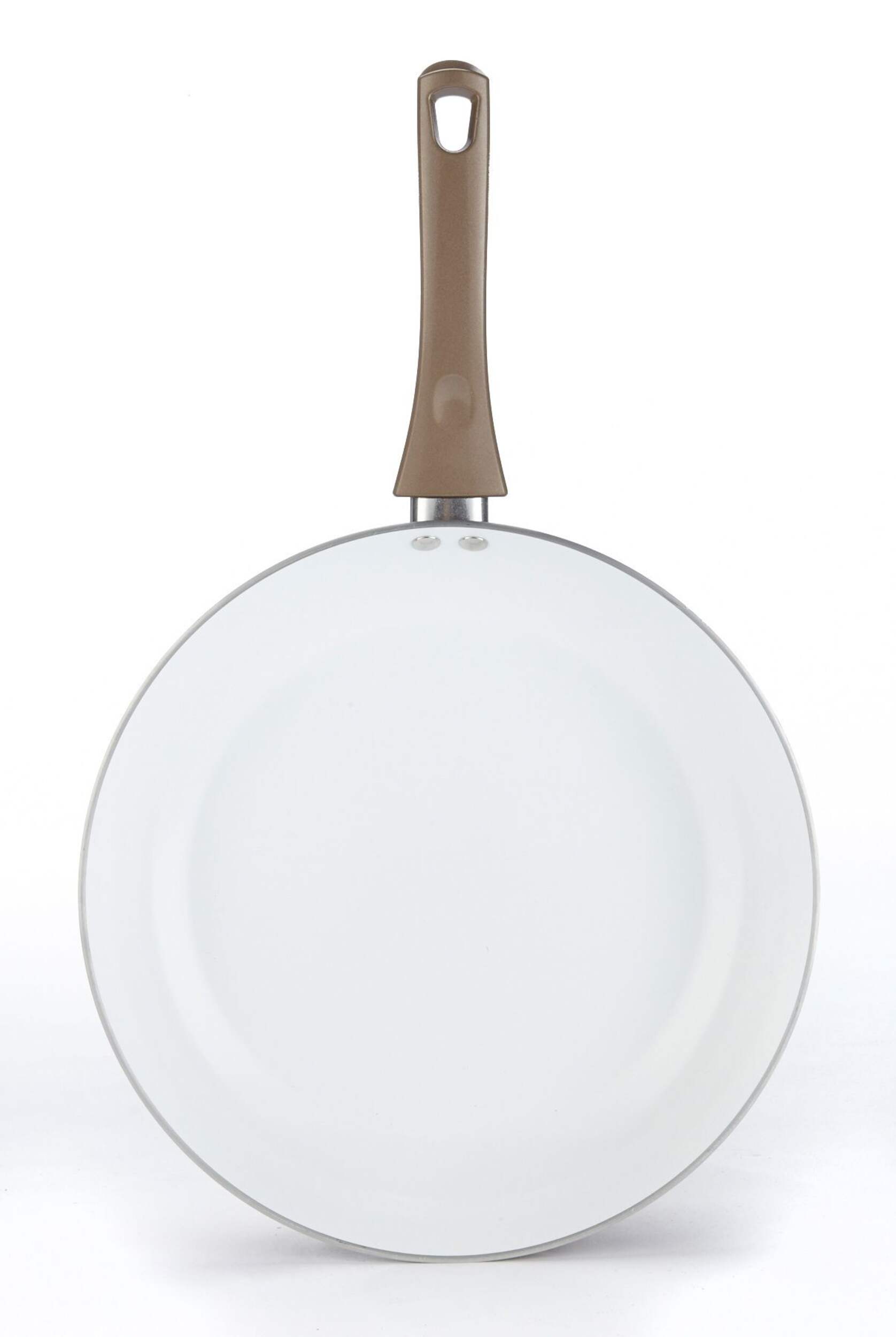 T-fal Inspirations Ceramic Frying Pan, White, 12-in Overhead_Flat