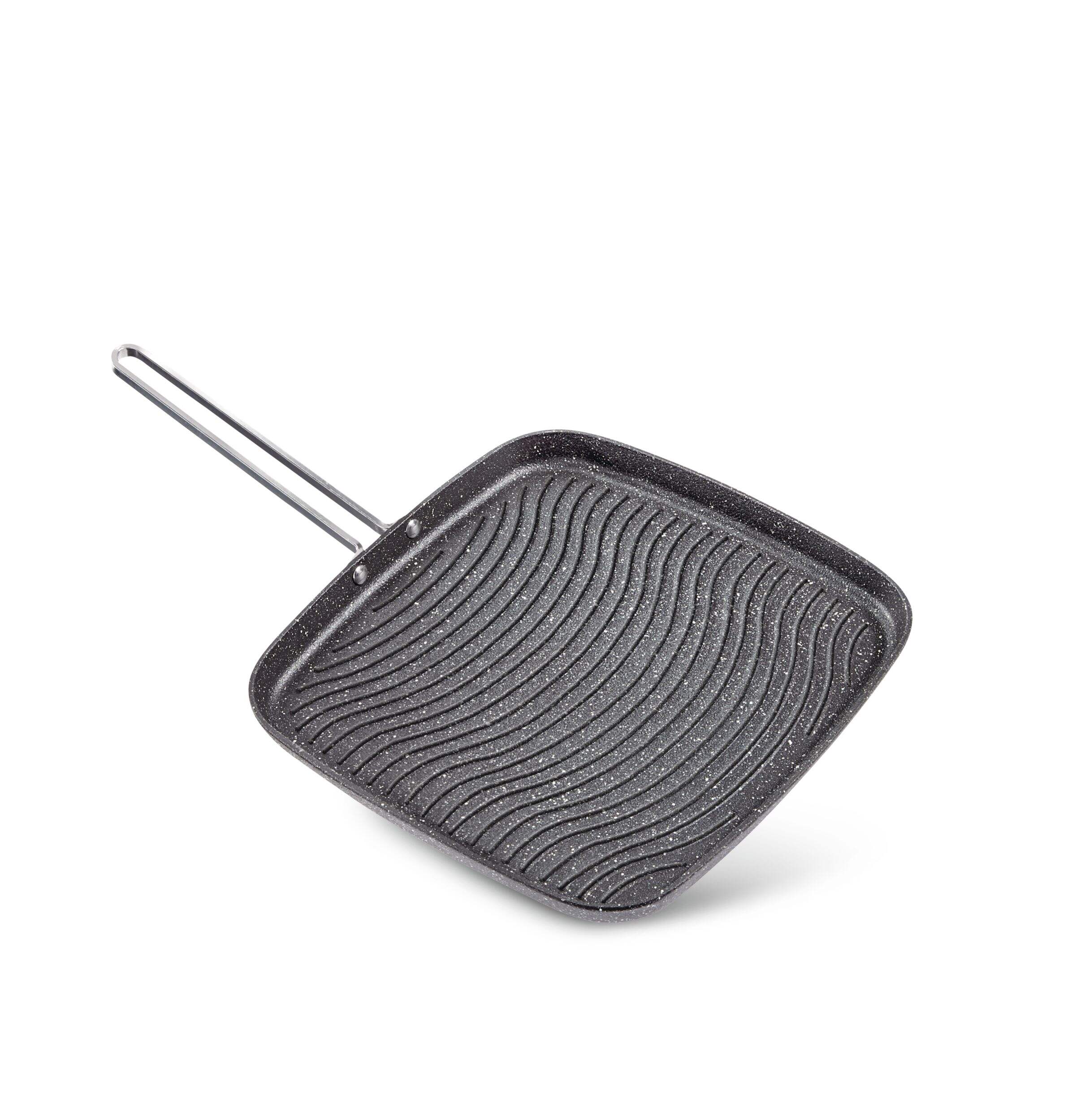 Heritage The Rock Grill Pan, Dishwasher & Oven Safe, Black, 26.1 x 4cm Front_Angled_Right
