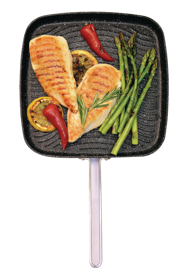 Heritage The Rock Grill Pan, Dishwasher & Oven Safe, Black, 26.1 x 4cm