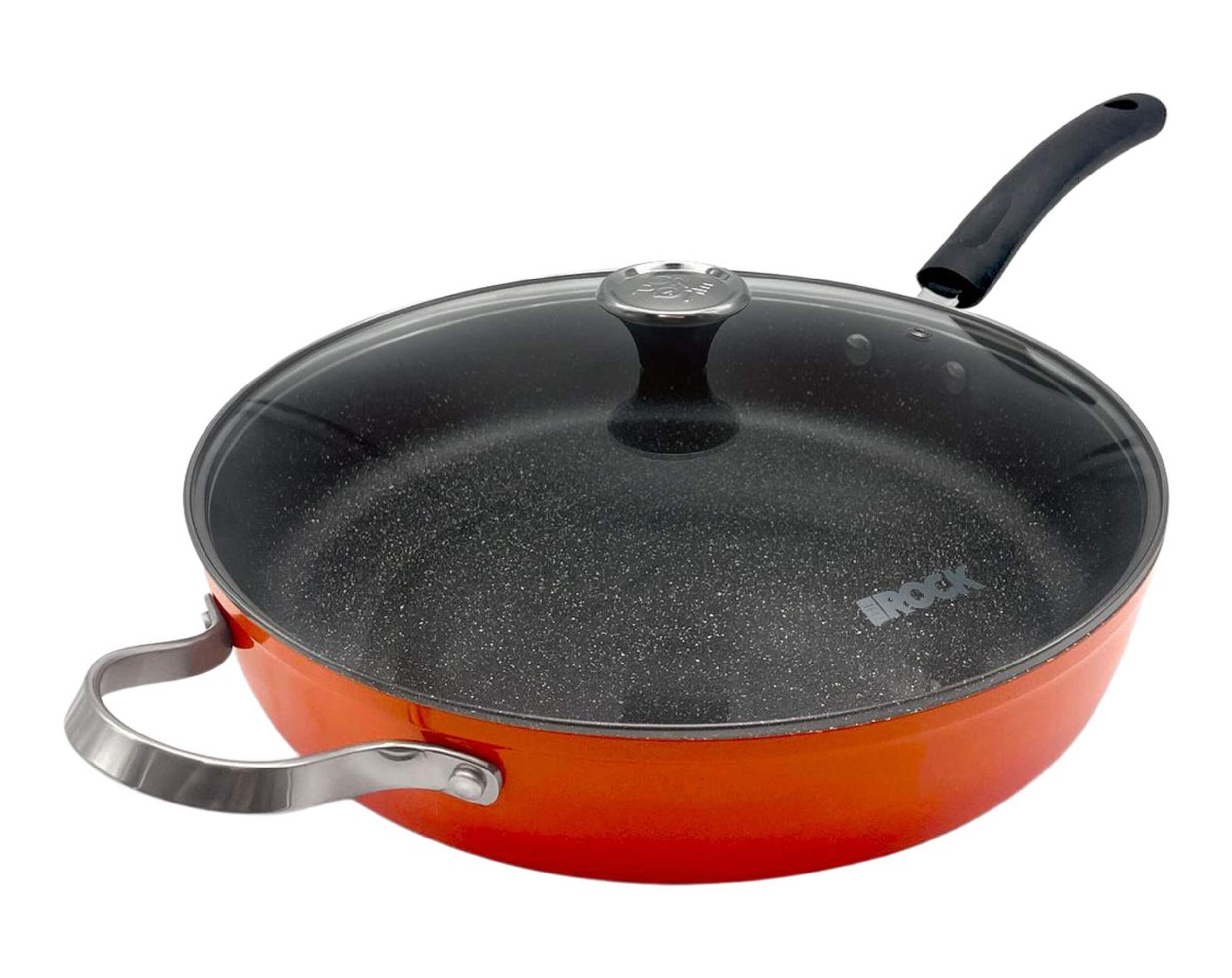 Heritage The Rock One-Pot Frying Pan, Oven Safe, Orange, 31.7cm Front_Three_Fourths_Angled_Left