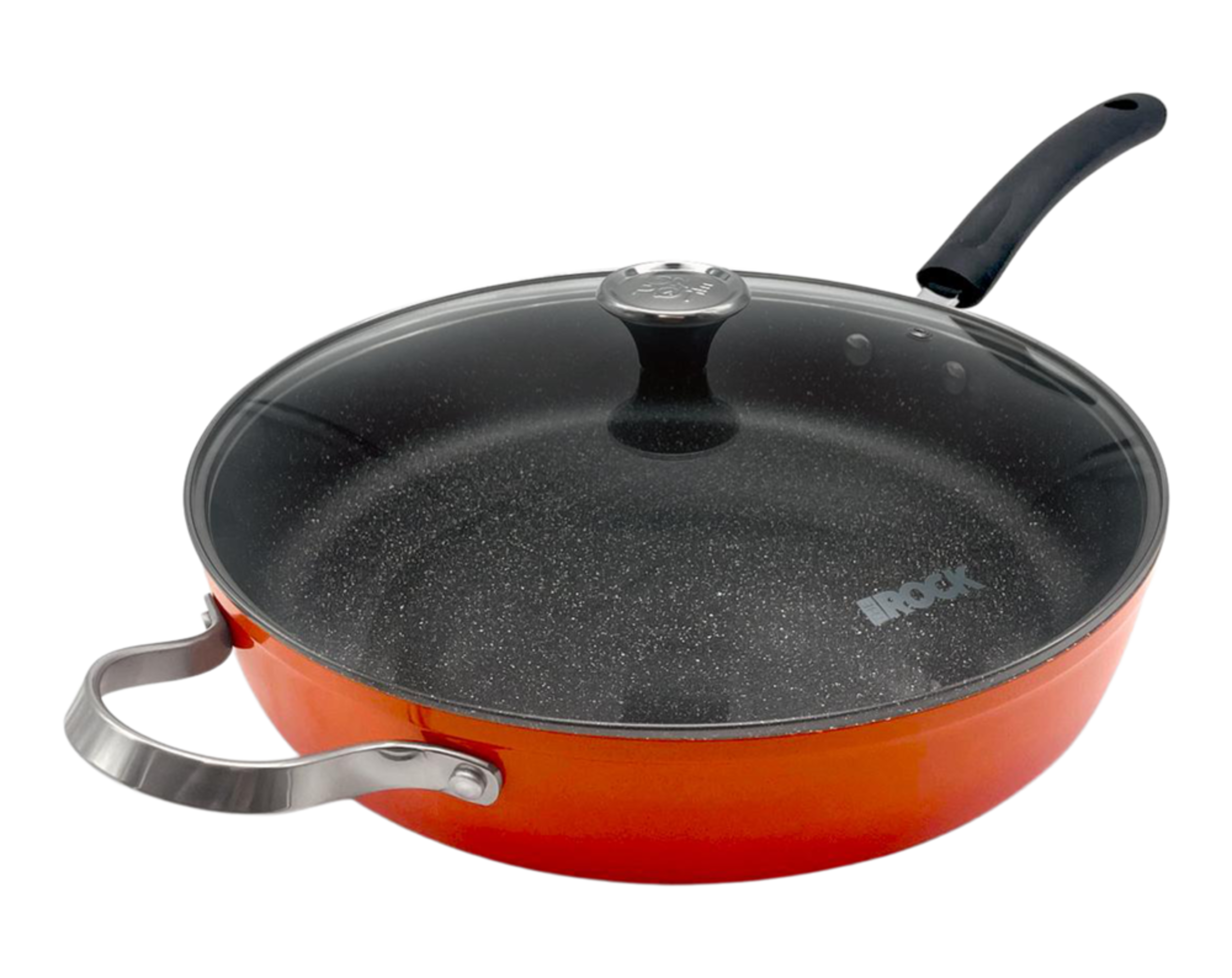 Heritage The Rock One-Pot Frying Pan, Oven Safe, Orange, 31.7cm Front_Three_Fourths_Angled_Left