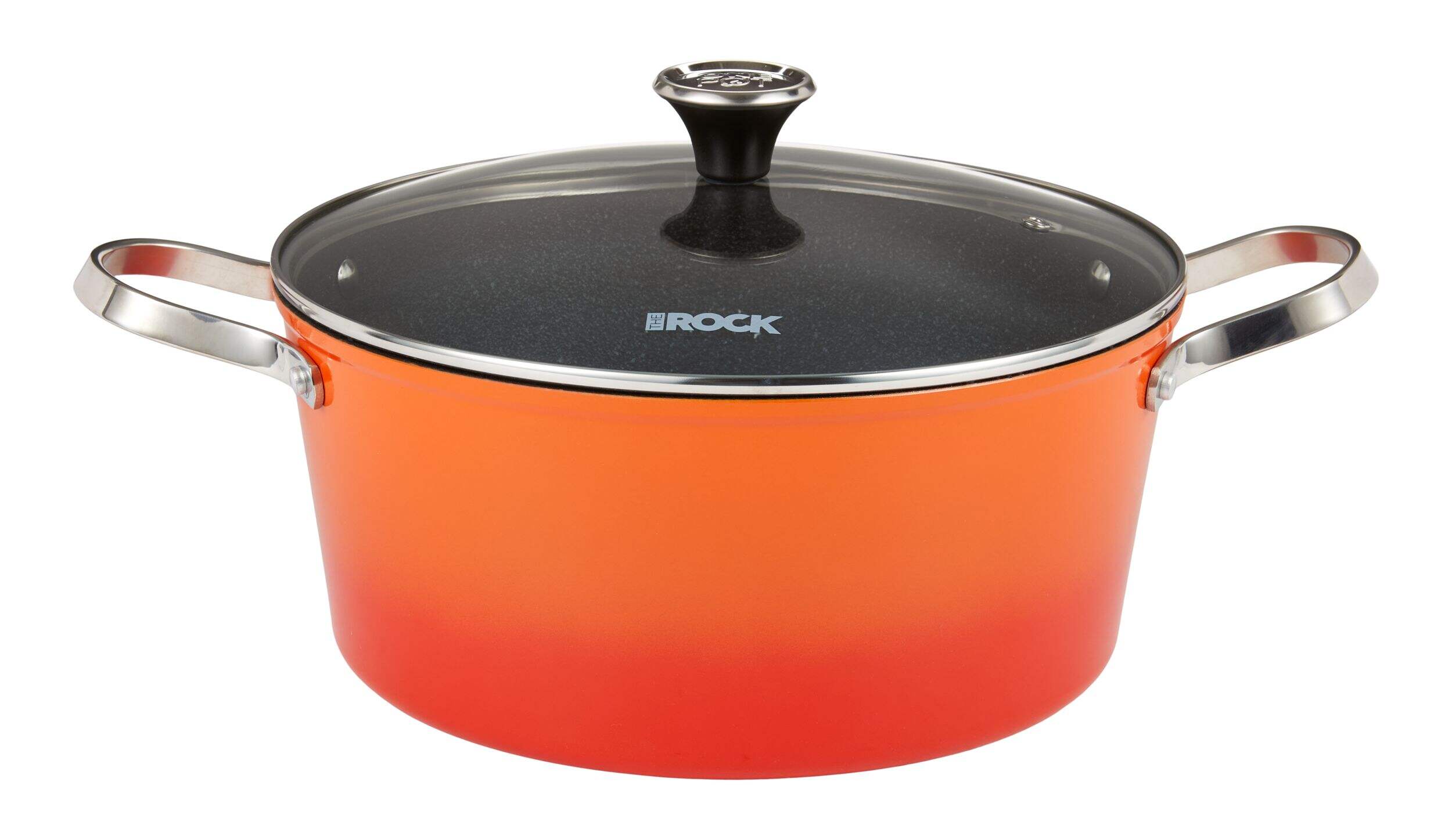 Heritage The Rock Aluminum One-Pot Stock Pot, Dishwasher & Oven Safe, Orange, 7.2qt Front_Elevated