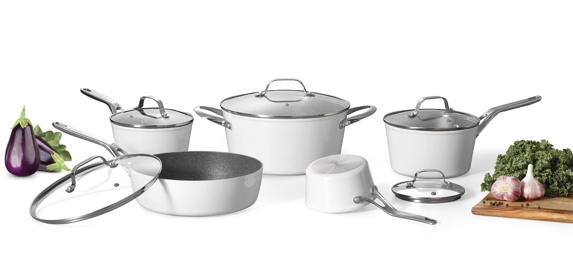 Heritage The Rock Ceramic Zero Cookware Set, NonStick, Dishwasher
