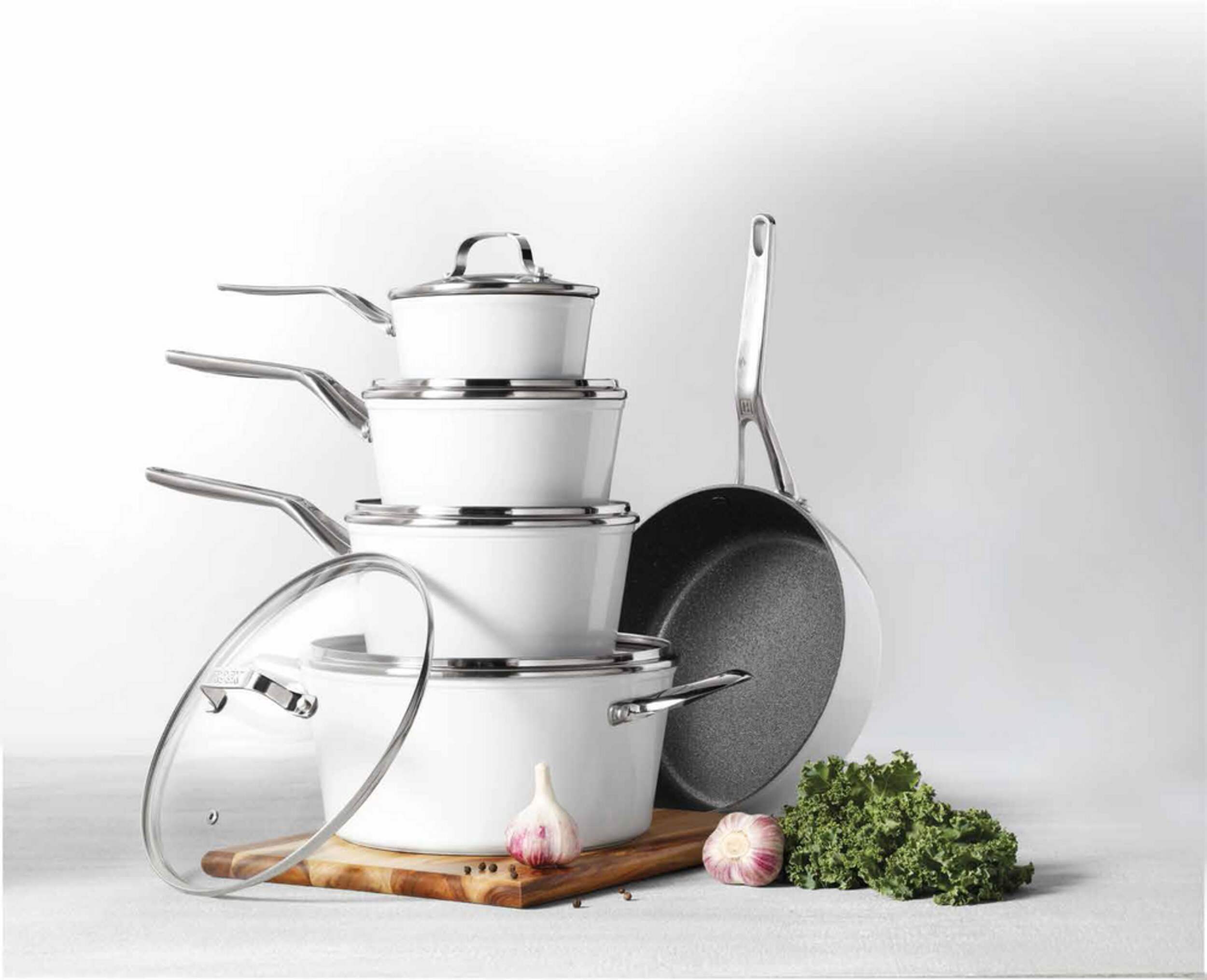 Heritage The Rock Ceramic Zero Cookware Set, NonStick, Dishwasher