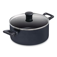 T-fal Viva Dutch Oven, Non-Stick, Dishwasher & Oven Safe, Black, 5-qt Front_Elevated