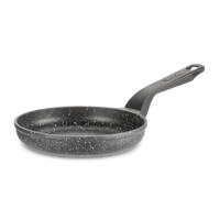 Heritage The Rock Egg Frying Pan, Aluminum Body, Dishwasher & Oven Safe, Black, 7-in Front_Angled_Left