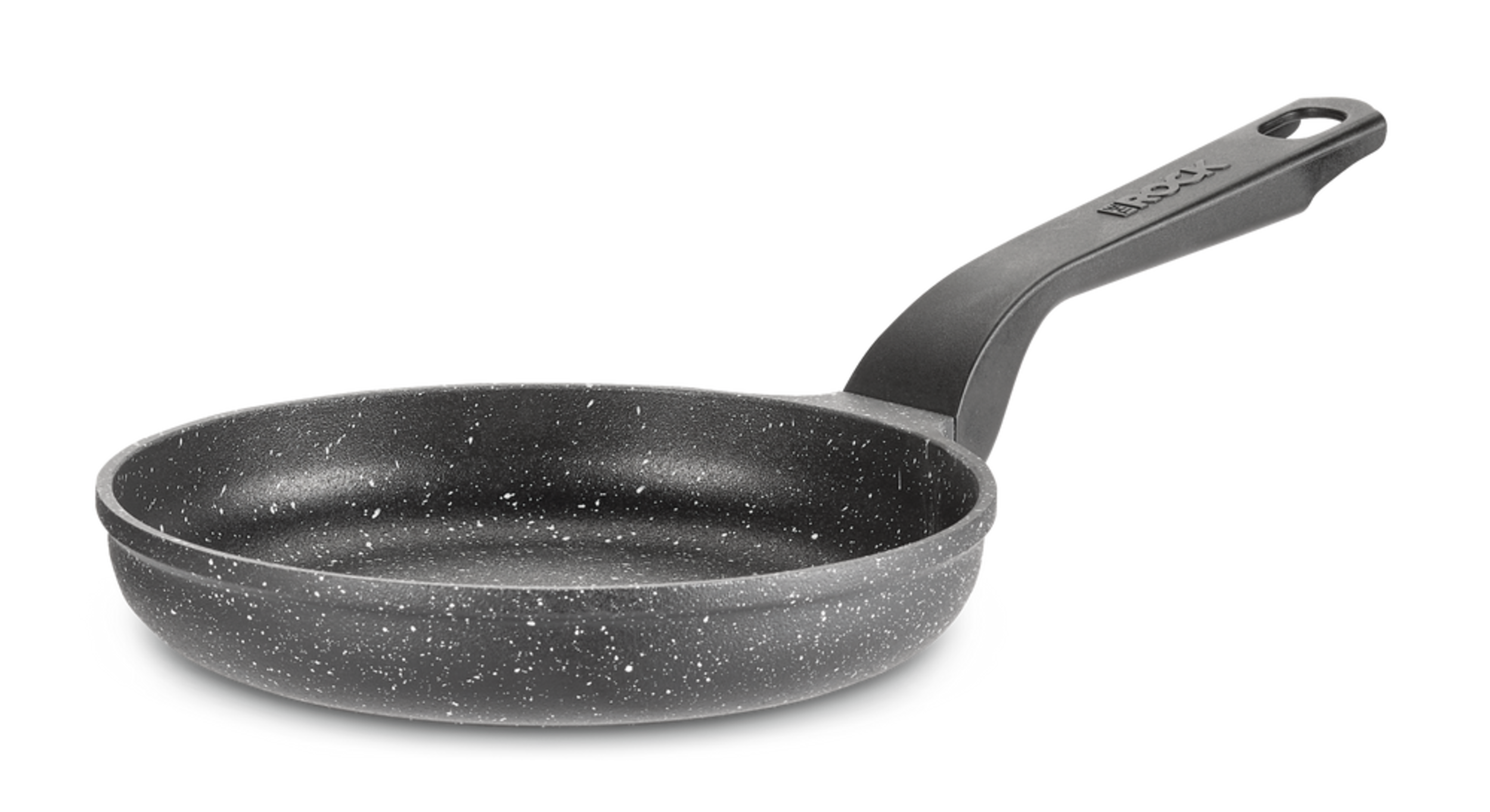 Heritage The Rock Egg Frying Pan, Aluminum Body, Dishwasher & Oven Safe, Black, 7-in Front_Angled_Left