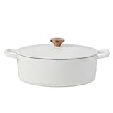 Lagostina Tuscan Collection Enamel Cast Iron Dutch Oven, White, 5-qt Front_Flat