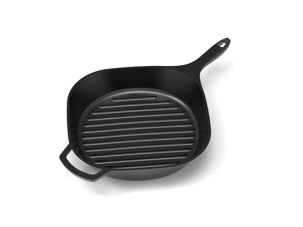 PADERNO Signature PreSeasoned Cast Iron Grill Pan, Oven Safe, Black